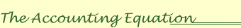The Accounting Equation