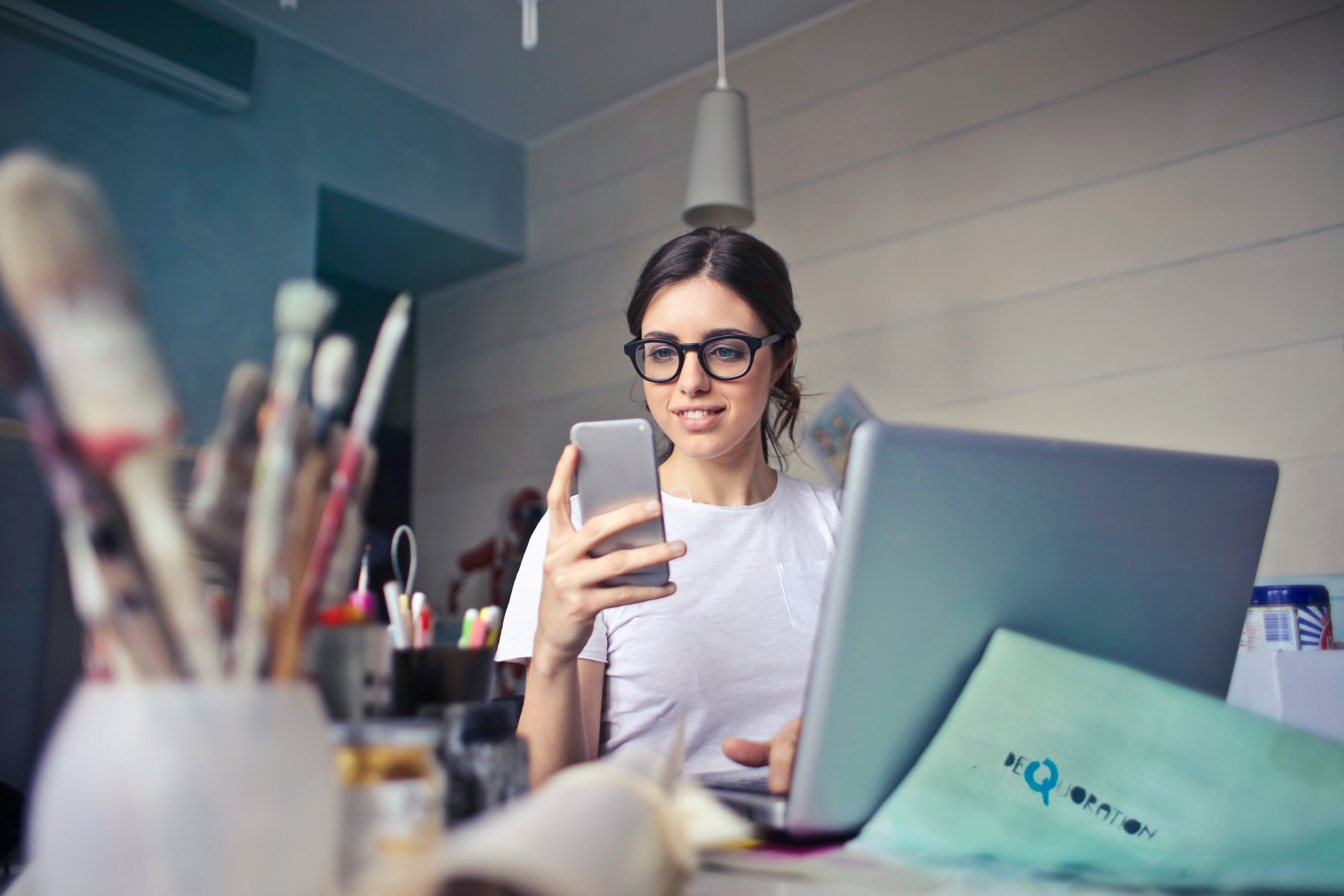 Girl Working at Desk